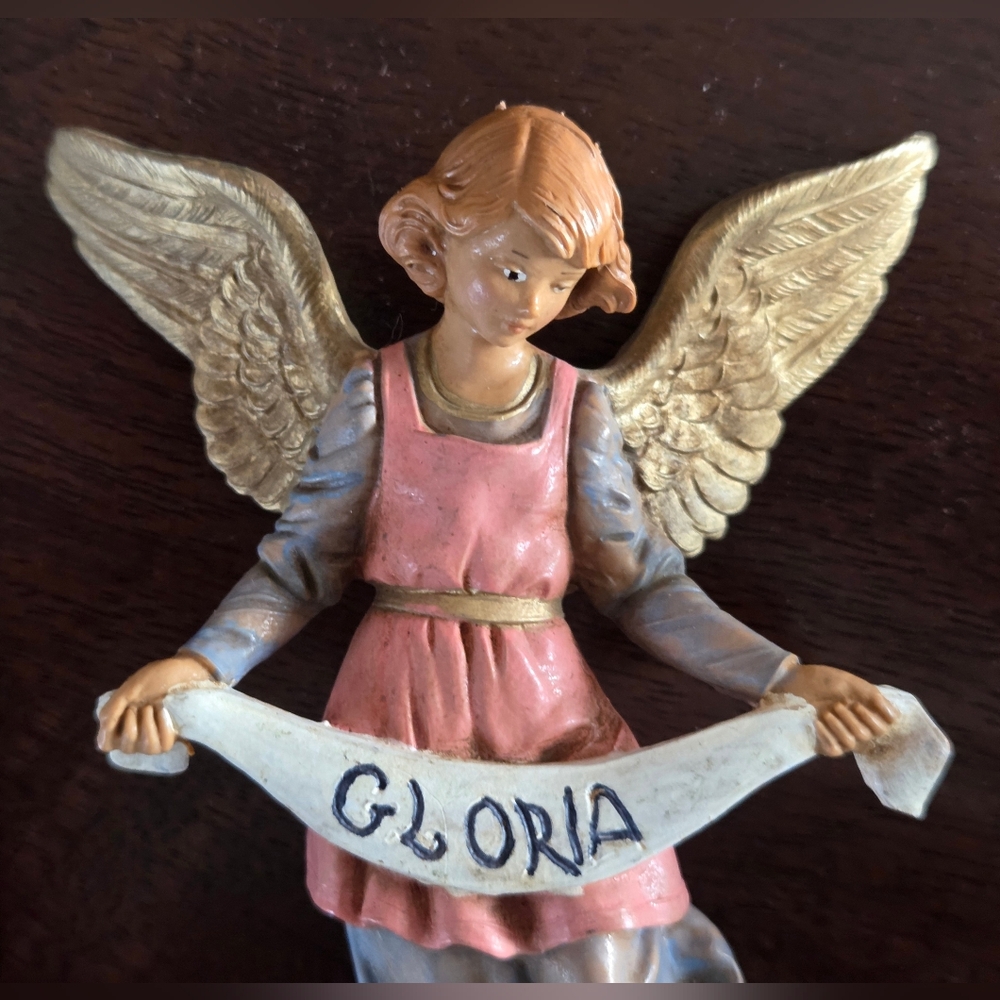Gold and Pink Angel Figurine